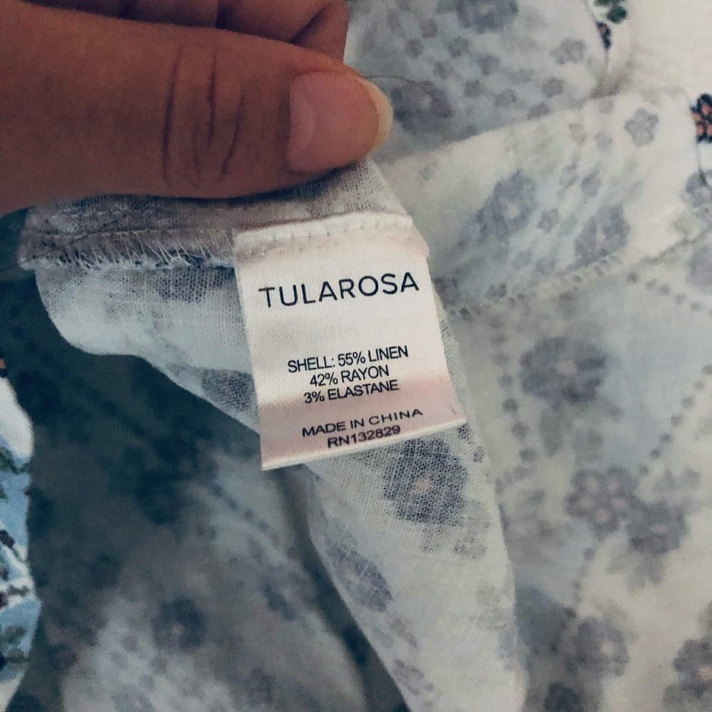 Tularosa blue linen floral skirt - Picture 2 of 3